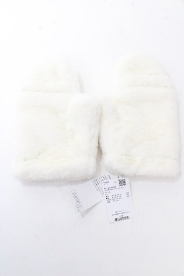 画像2: axes femme POETIQUE / ベロアリボンファーミトン  白 Y-25-09-22-013-AX-ZA-SZ-ZY (2)