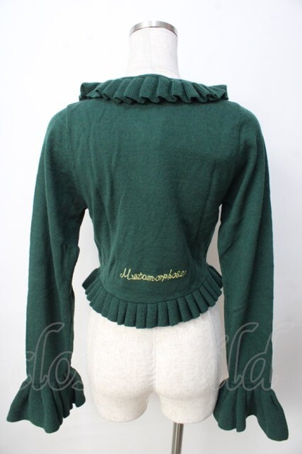 画像2: metamorphose / カメオ刺繍ボレロ  グリーン Y-25-09-22-087-ME-TO-SZ-ZY (2)