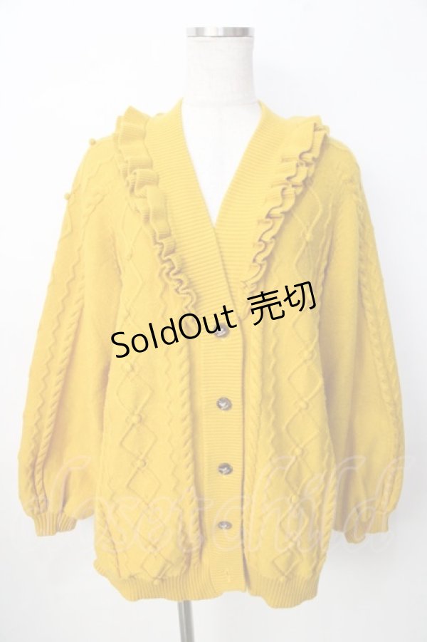 画像1: Hoshibako Works / 小鳥ボタンのフリルカーディガン F マスタード Y-25-09-22-088-LO-TO-SZ-ZY (1)
