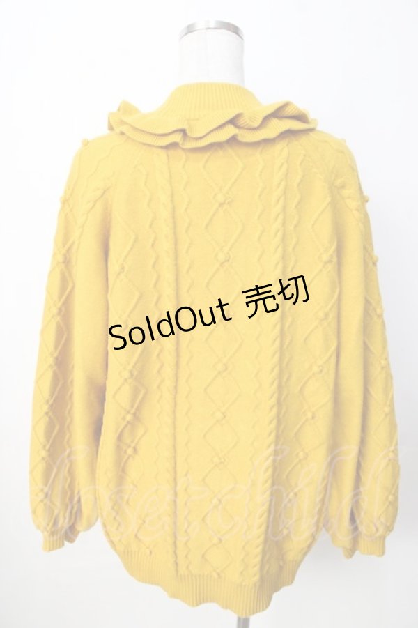 画像2: Hoshibako Works / 小鳥ボタンのフリルカーディガン F マスタード Y-25-09-22-088-LO-TO-SZ-ZY (2)