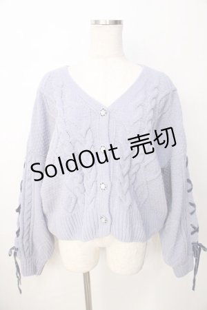 画像: axes femme / モールヤーンニットカーデ F サックス Y-25-09-22-100-AX-TO-SZ-ZI