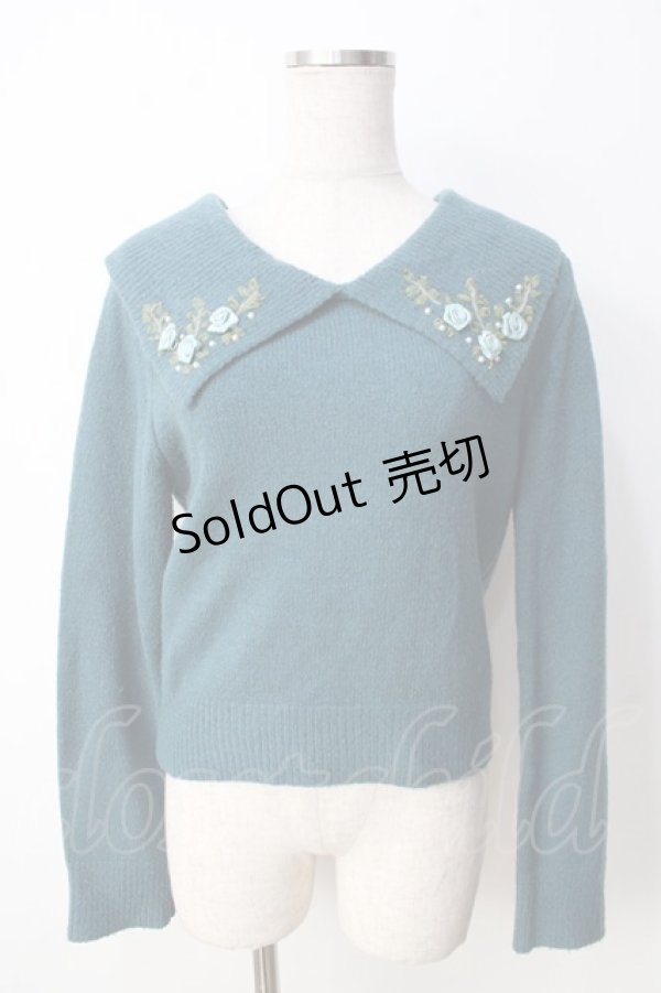 画像1: axes femme / ローズモチーフニット  グリーン Y-25-09-22-102-AX-TO-SZ-ZY (1)