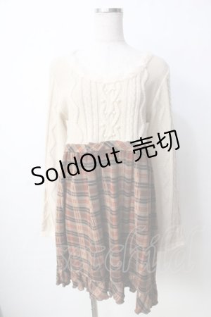 画像: axes femme / ニットドッキングワンピース M 生成り Y-25-09-22-106-AX-OP-SZ-ZI