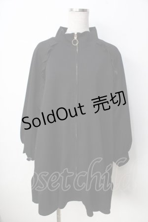 画像: axes femme POETIQUE / フリルジップアップトレーナー F 黒 Y-25-09-22-109-AX-TO-SZ-ZI