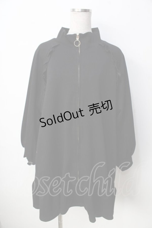 画像1: axes femme POETIQUE / フリルジップアップトレーナー F 黒 Y-25-09-22-109-AX-TO-SZ-ZI (1)