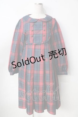 画像: FLC / 皆方由衣コラボ MINA*タータンチェックワンピース M 紺 Y-25-09-22-114-LO-OP-SZ-ZY