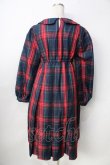画像2: FLC / 皆方由衣コラボ MINA*タータンチェックワンピース M 紺 Y-25-09-22-114-LO-OP-SZ-ZY (2)