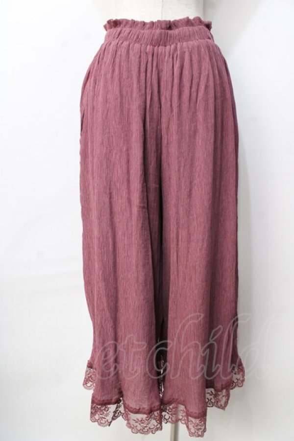 画像2: axes femme / 裾レース楊柳ワイドパンツ  ピンク Y-25-09-22-121-AX-PA-SZ-ZT011 (2)