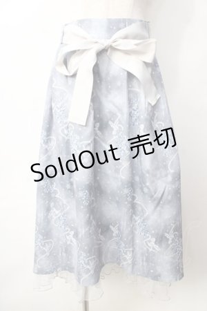 画像: axes femme / アイスローズ柄スカート  グレー Y-25-09-22-128-AX-SK-SZ-ZY