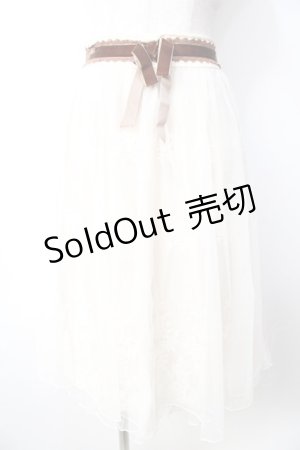 画像: axes femme / レース使いチュールスカート  生成り Y-25-09-22-145-AX-SK-SZ-ZY