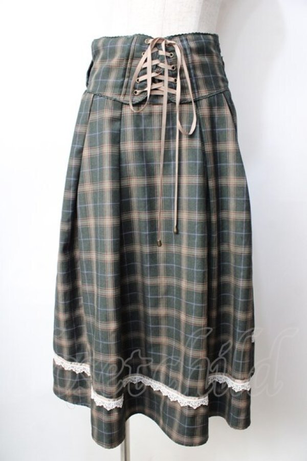 画像1: Amavel / Mademoiselleコルセット風スカート F グリーン Y-25-09-22-147-CA-SK-SZ-ZY (1)