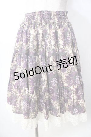 画像: metamorphose / ゴブランブーケティアードスカート（ミニ丈）  紫 Y-25-09-22-154-ME-SK-SZ-ZY
