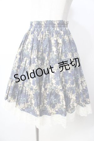 画像: metamorphose / ゴブランブーケティアードスカート（ミニ丈）  青 Y-25-09-22-155-ME-SK-SZ-ZY