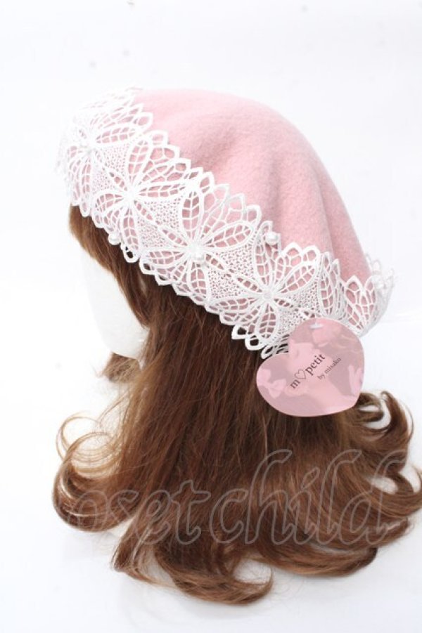 画像2: m petit by misako / TT*AMレースBベレー  中桃 Y-25-09-22-026-LO-AC-SZ-ZT-K016 (2)