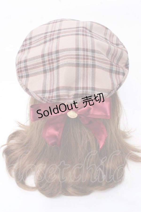 画像1: Amavel / チェックリボンベレー  ブラウン Y-25-09-22-029-CA-AC-SZ-ZY (1)