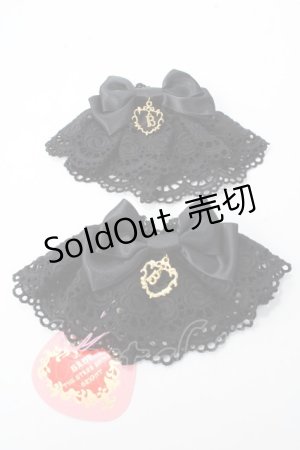 画像: BABY,THE STARS SHINE BRIGHT / サテンリボンの綿レースお袖とめ  黒×黒 Y-25-09-22-004-BA-ZA-SZ-ZY
