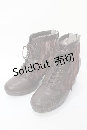 画像: axes femme / レース使いブーツ  M Y-25-09-22-037-AX-SH-SZ-ZY