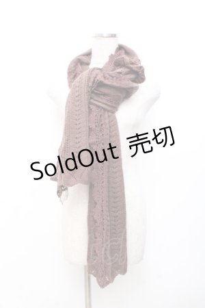 画像: axes femme / ニットストール  茶 Y-25-09-25-001-AX-ZA-SZ-ZY