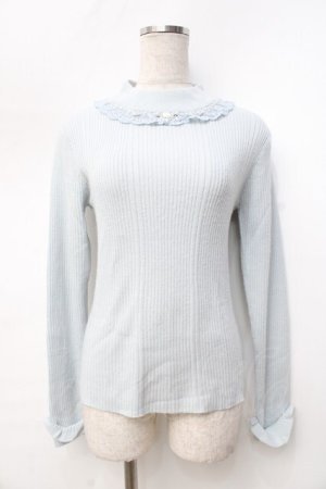 画像: axes femme / バラボトルネックリブニットプルオーバー  サックス Y-25-09-25-036-AX-TO-SZ-ZY