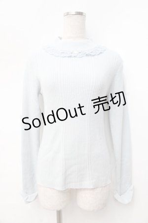 画像: axes femme / バラボトルネックリブニットプルオーバー  サックス Y-25-09-25-036-AX-TO-SZ-ZI