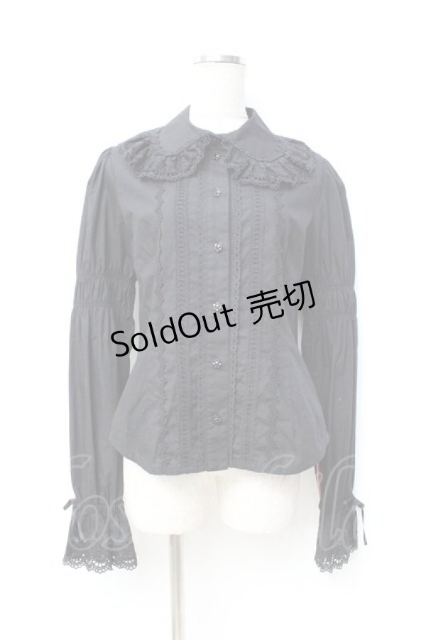 画像1: BABY,THE STARS SHINE BRIGHT / 後ろピンタックブラウス  黒 Y-25-09-25-004-BA-BL-SZ-ZY (1)