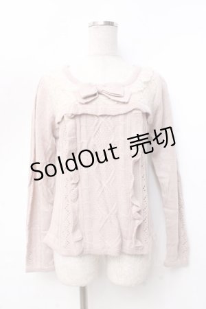 画像: axes femme / リボン付きニット  ピンク Y-25-09-25-039-AX-TO-SZ-ZI