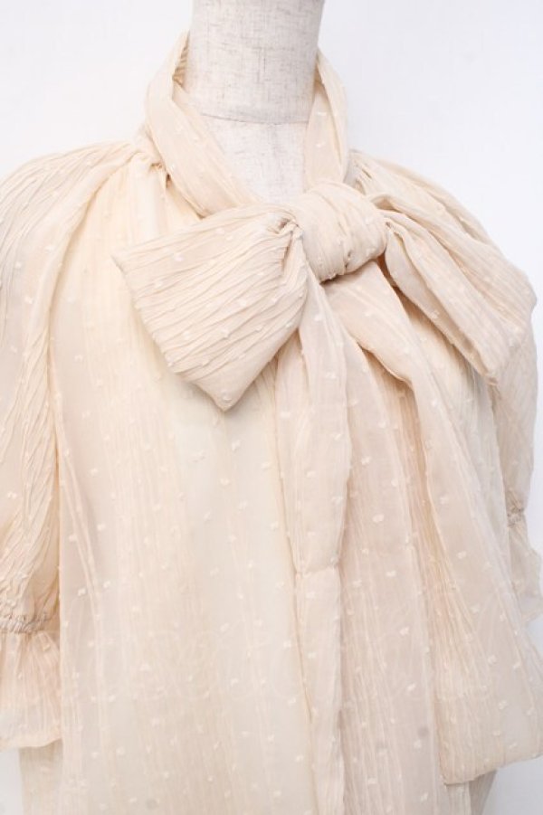 画像3: An MILLE / ボウタイブラウス  生成り Y-25-09-25-041-EL-BL-SZ-ZT309 (3)