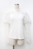 画像1: evelyn / レースパフスリーブカットソー  白 Y-25-09-25-043-LO-TO-SZ-ZT285 (1)