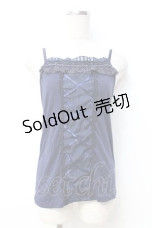 画像: axes femme / レースアップホルターキャミ M 紺 Y-25-09-25-005-AX-TO-SZ-ZY