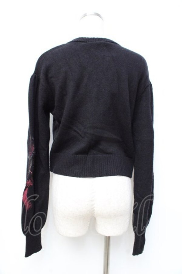 画像3: axes femme / タッセル刺繍チャイナ風カーディガン  黒 Y-25-09-25-058-AX-TO-SZ-ZI (3)