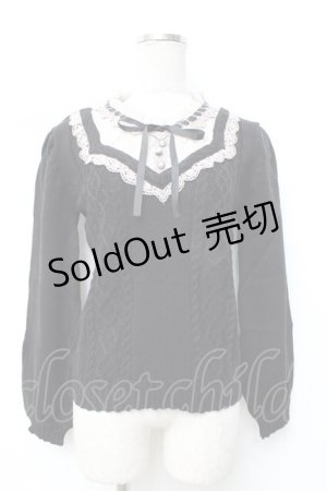 画像: axes femme / ブロッキングニットプルオーバー  黒 Y-25-09-25-059-AX-TO-SZ-ZY