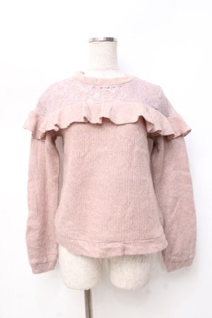 画像: axes femme / 肩デザインアンサンブルニット M 淡ピンク Y-25-09-25-061-AX-TO-SZ-ZI