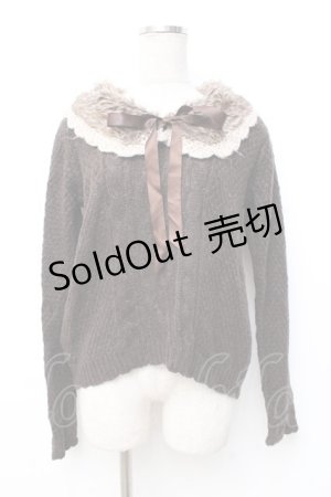 画像: axes femme / ファー付きニット M 茶 Y-25-09-25-062-AX-TO-SZ-ZI