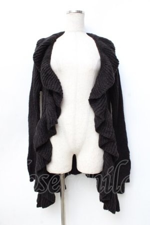 画像: axes femme / フリルロングニットボレロ M 黒 Y-25-09-25-063-AX-TO-SZ-ZY