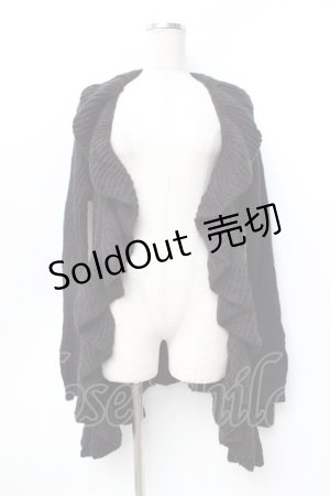 画像: axes femme / フリルロングニットボレロ M 黒 Y-25-09-25-063-AX-TO-SZ-ZY