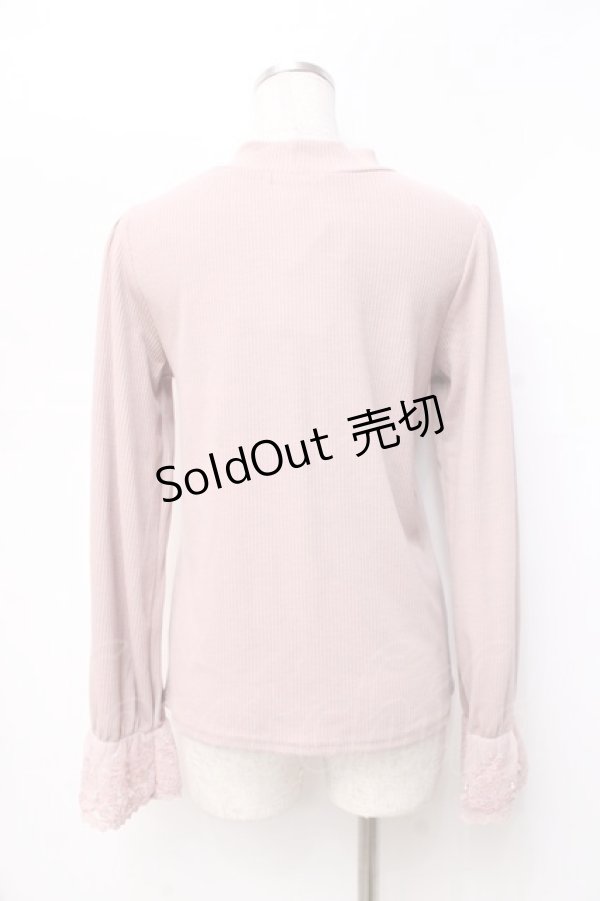 画像2: axes femme / レース×チュール袖プルオーバー  ピンク Y-25-09-25-064-AX-TO-SZ-ZI (2)