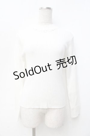 画像: axes femme / ランダムパールデザインニット  白 Y-25-09-25-067-AX-TO-SZ-ZY