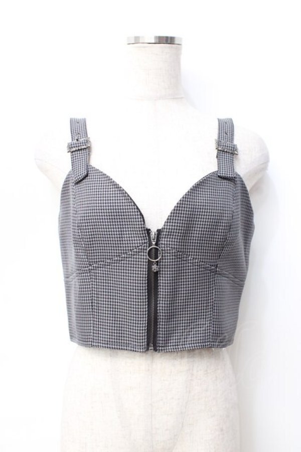 画像1: axes femme / 千鳥柄ビスチェ  グレー Y-25-09-25-007-AX-TO-SZ-ZI (1)