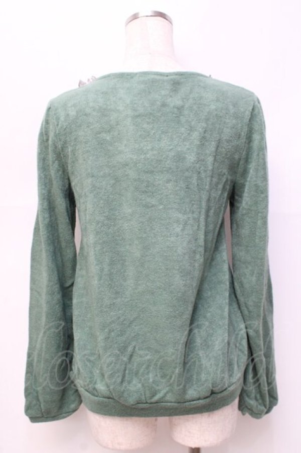 画像2: axes femme / 異素材切りかえプルオーバー M グリーン Y-25-09-25-069-AX-TO-SZ-ZI (2)