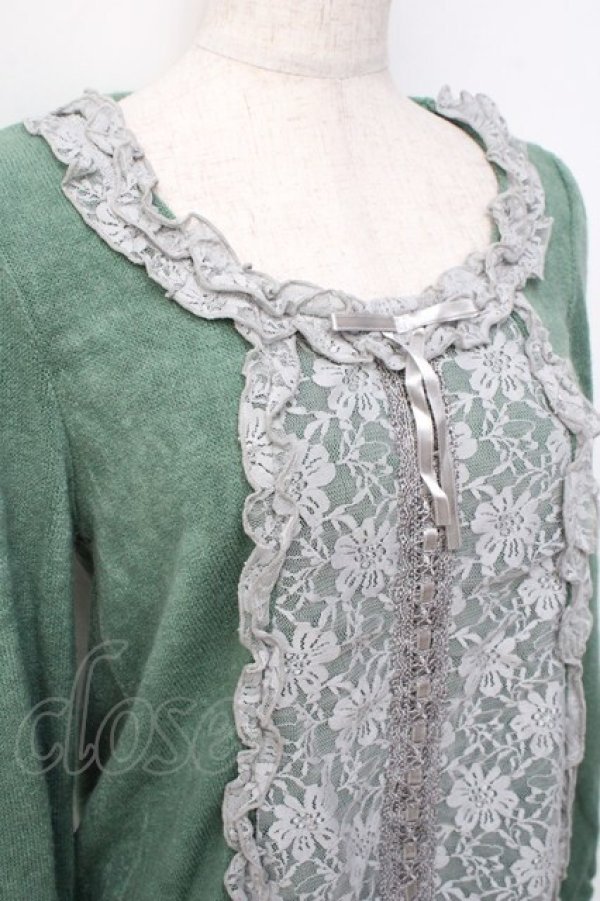 画像3: axes femme / 異素材切りかえプルオーバー M グリーン Y-25-09-25-069-AX-TO-SZ-ZI (3)