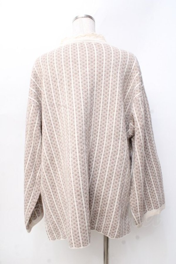 画像2: axes femme / ジャガード柄ニット M ベージュ Y-25-09-25-071-AX-TO-SZ-ZI (2)