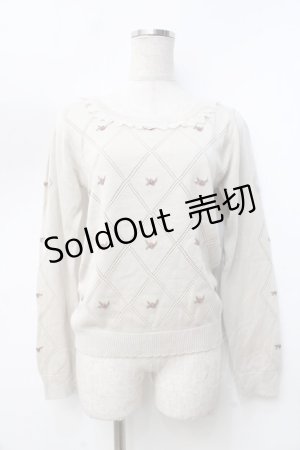 画像: axes femme / バラ刺繍ニットトップス M ベージュ Y-25-09-25-072-AX-TO-SZ-ZY