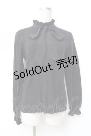 画像: axes femme POETIQUE / シフォンボウタイ付ニットプルオーバー M 黒 Y-25-09-25-073-AX-TO-SZ-ZI