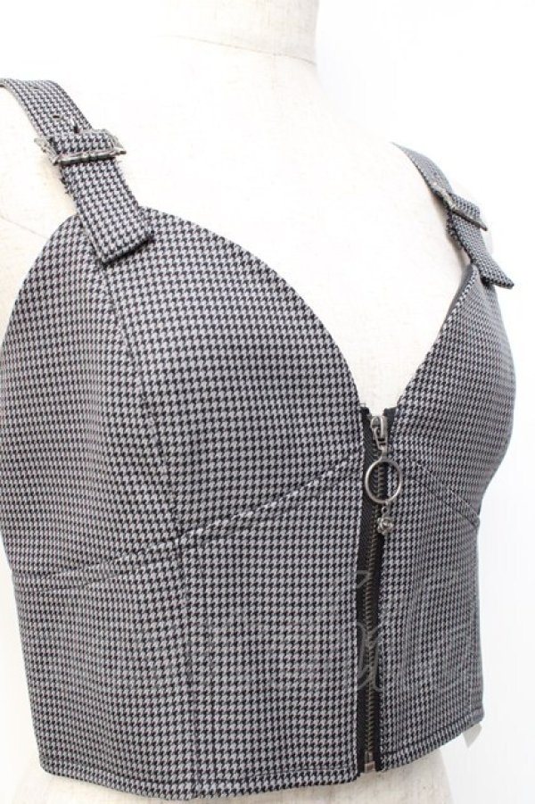 画像3: axes femme / 千鳥柄ビスチェ  グレー Y-25-09-25-007-AX-TO-SZ-ZI (3)