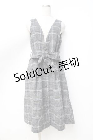 画像: axes femme / シャギーチェックジャンスカ M グレー Y-25-09-25-081-AX-OP-SZ-ZI