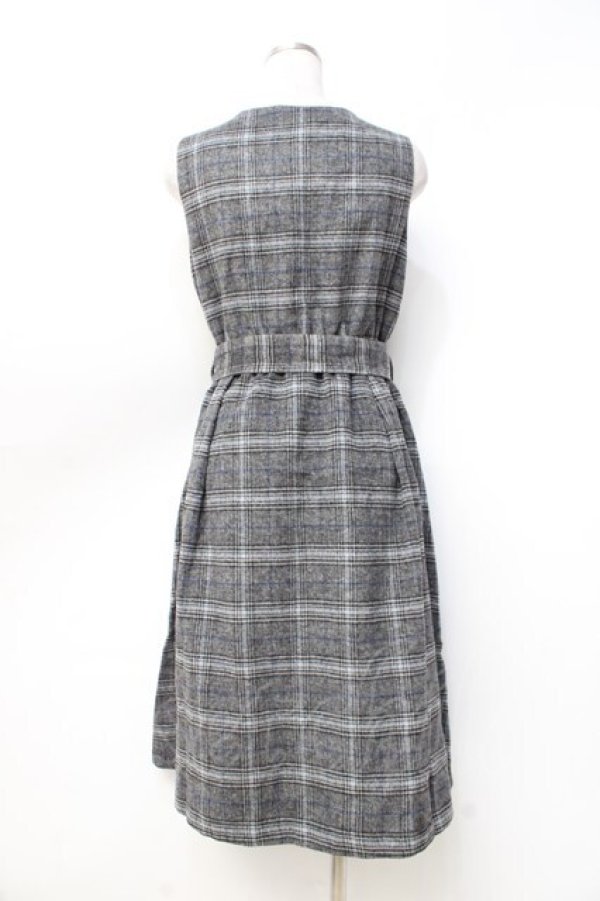 画像3: axes femme / シャギーチェックジャンスカ M グレー Y-25-09-25-081-AX-OP-SZ-ZI (3)