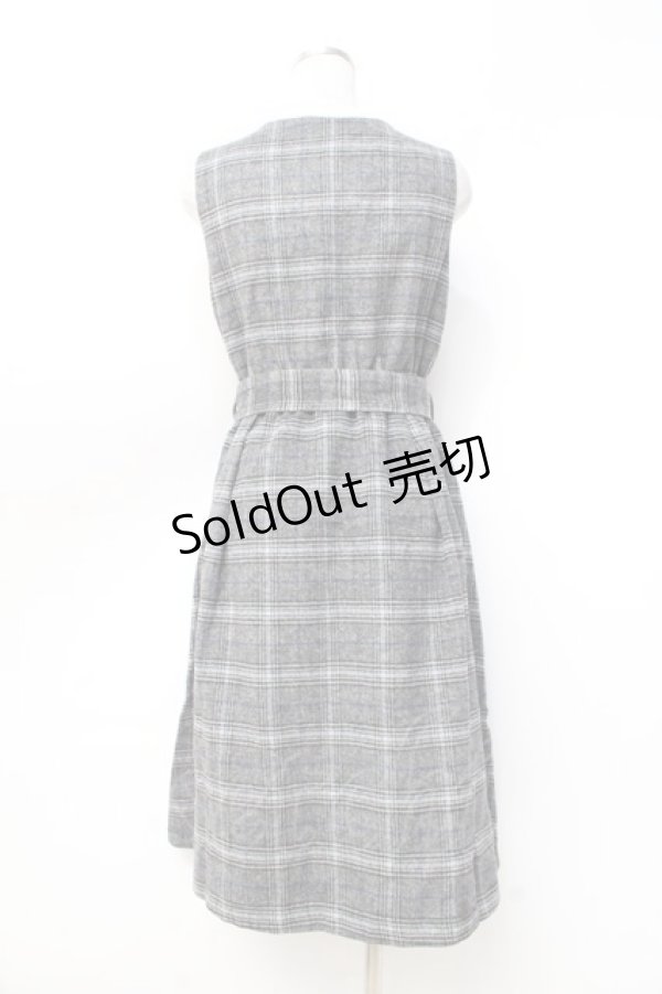 画像3: axes femme / シャギーチェックジャンスカ M グレー Y-25-09-25-081-AX-OP-SZ-ZI (3)