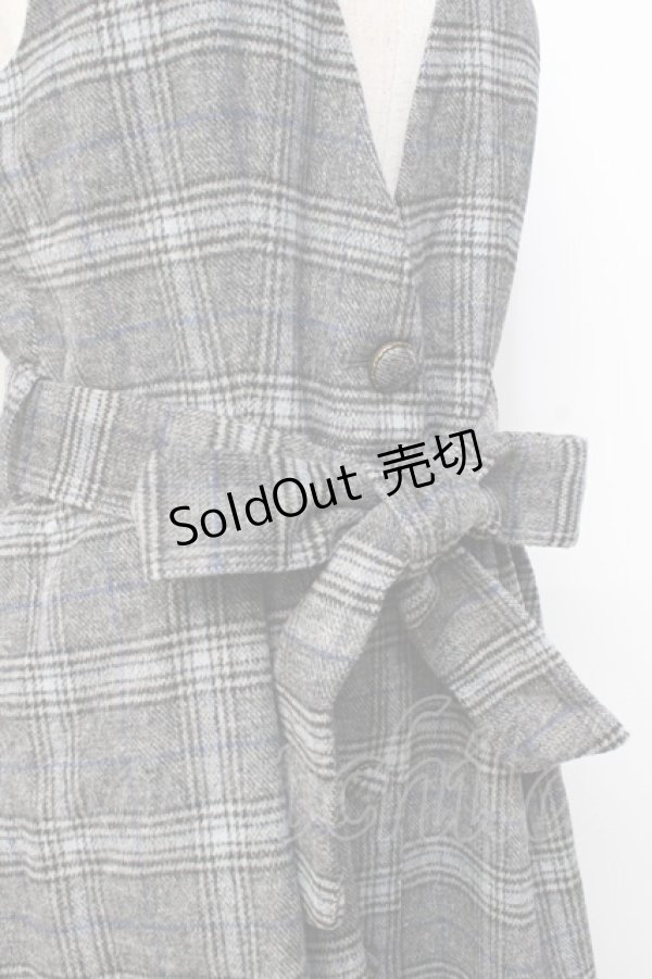 画像4: axes femme / シャギーチェックジャンスカ M グレー Y-25-09-25-081-AX-OP-SZ-ZI (4)