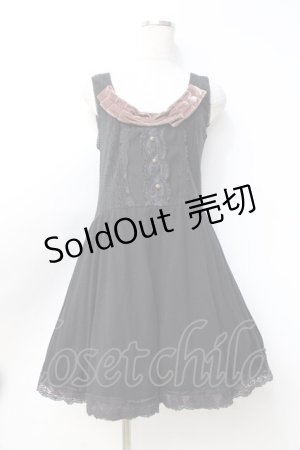 画像: axes femme / ベロア使いワンピース M 黒 Y-25-09-25-086-AX-OP-SZ-ZI