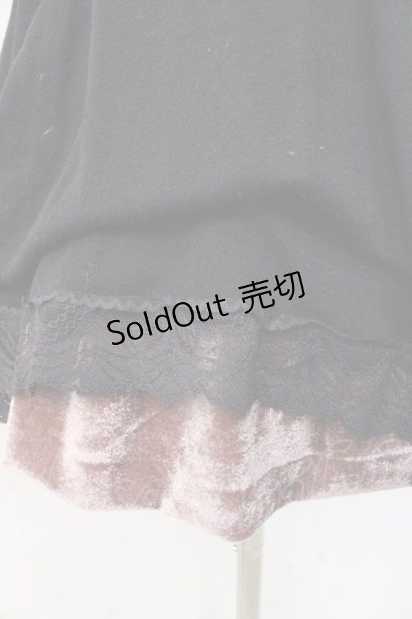 画像5: axes femme / ベロア使いワンピース M 黒 Y-25-09-25-086-AX-OP-SZ-ZI (5)